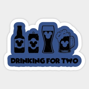 Drinking For Two Disney Pregnancy Announcement Sticker